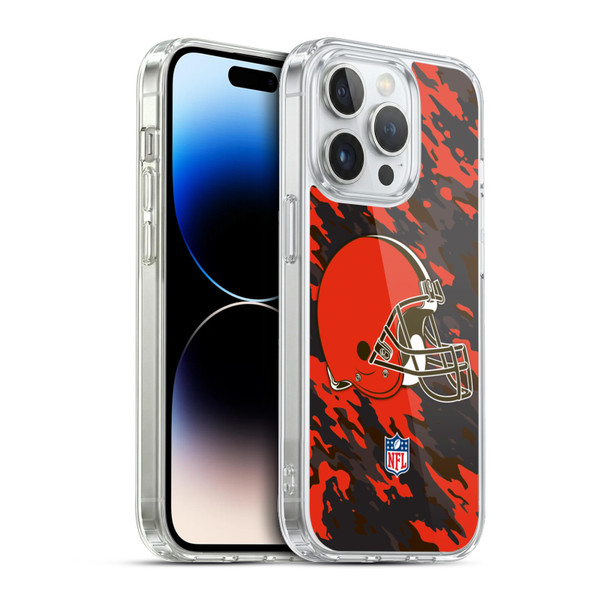 NFL Cleveland Browns Logo Camou Soft Gel Case for Apple iPhone 13 Pro & MagSafe