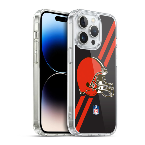 NFL Cleveland Browns Logo Stripes Soft Gel Case for Apple iPhone 13 Pro & MagSafe