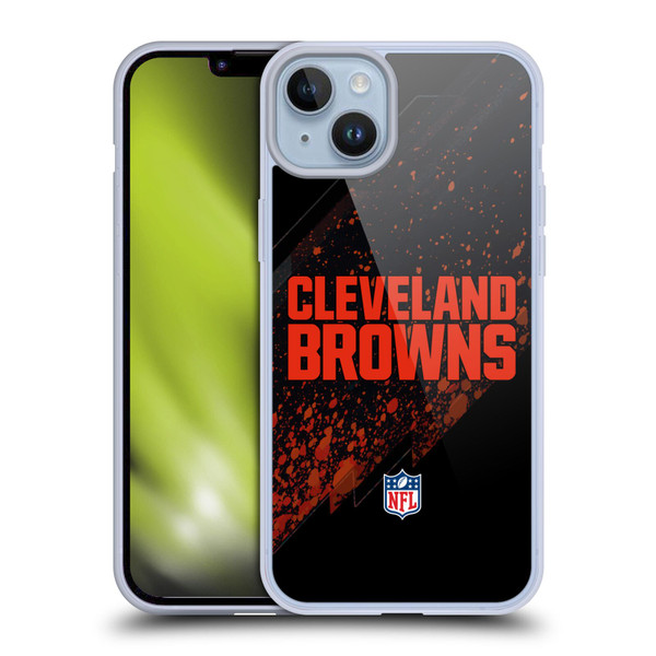 NFL Cleveland Browns Logo Blur Soft Gel Case for Apple iPhone 14 Plus
