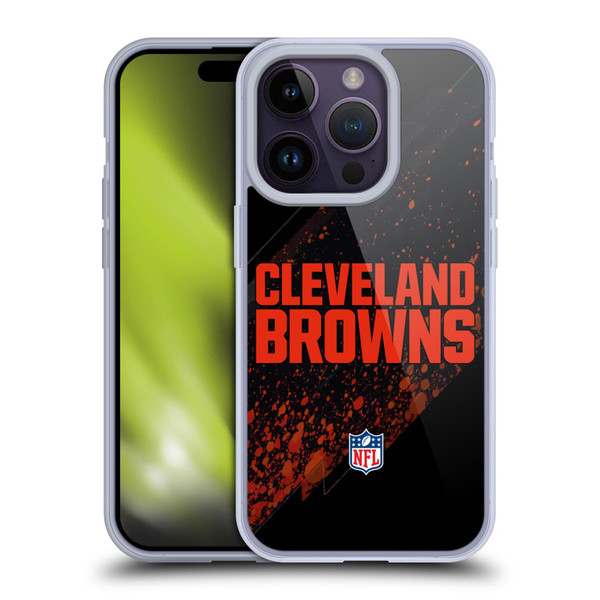 NFL Cleveland Browns Logo Blur Soft Gel Case for Apple iPhone 14 Pro