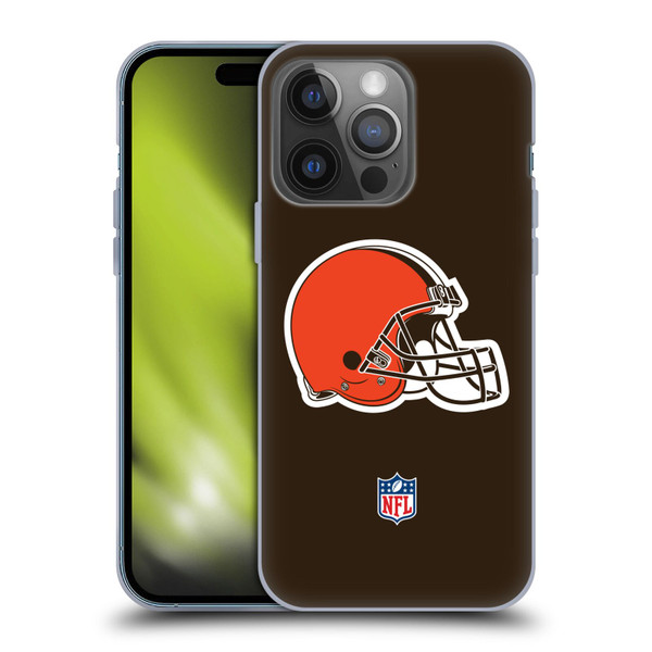 NFL Cleveland Browns Logo Plain Soft Gel Case for Apple iPhone 14 Pro