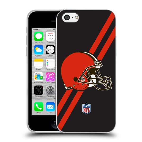 NFL Cleveland Browns Logo Stripes Soft Gel Case for Apple iPhone 5c