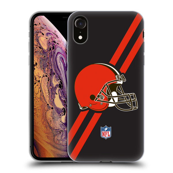 NFL Cleveland Browns Logo Stripes Soft Gel Case for Apple iPhone XR