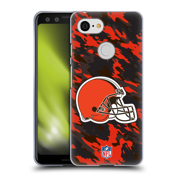 NFL Cleveland Browns Logo Camou Soft Gel Case for Google Pixel 3