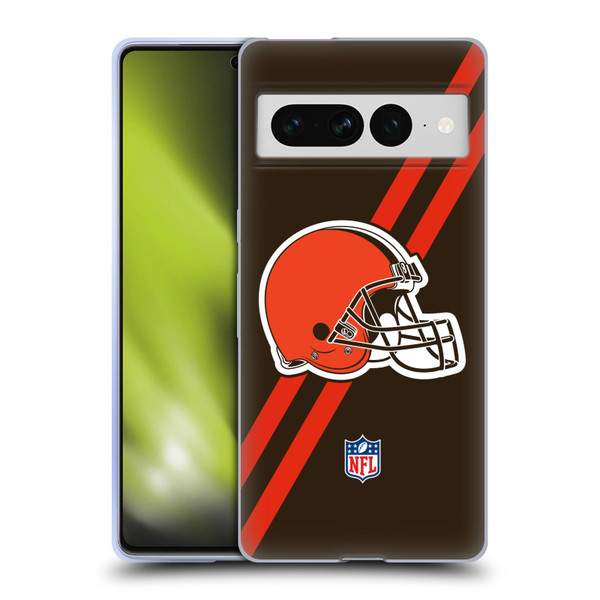 NFL Cleveland Browns Logo Stripes Soft Gel Case for Google Pixel 7 Pro
