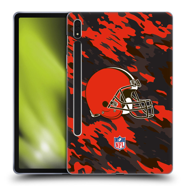 NFL Cleveland Browns Logo Camou Soft Gel Case for Samsung Galaxy Tab S8