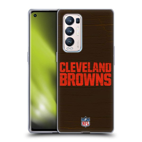 NFL Cleveland Browns Logo Distressed Look Soft Gel Case for OPPO Find X3 Neo / Reno5 Pro+ 5G