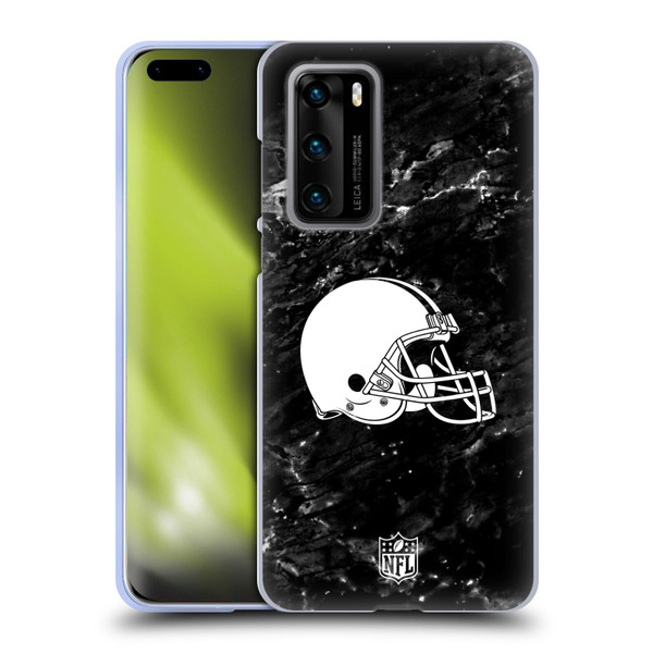NFL Cleveland Browns Artwork Marble Soft Gel Case for Huawei P40 5G