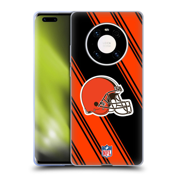 NFL Cleveland Browns Artwork Stripes Soft Gel Case for Huawei Mate 40 Pro 5G