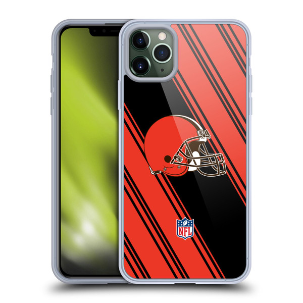 NFL Cleveland Browns Artwork Stripes Soft Gel Case for Apple iPhone 11 Pro Max