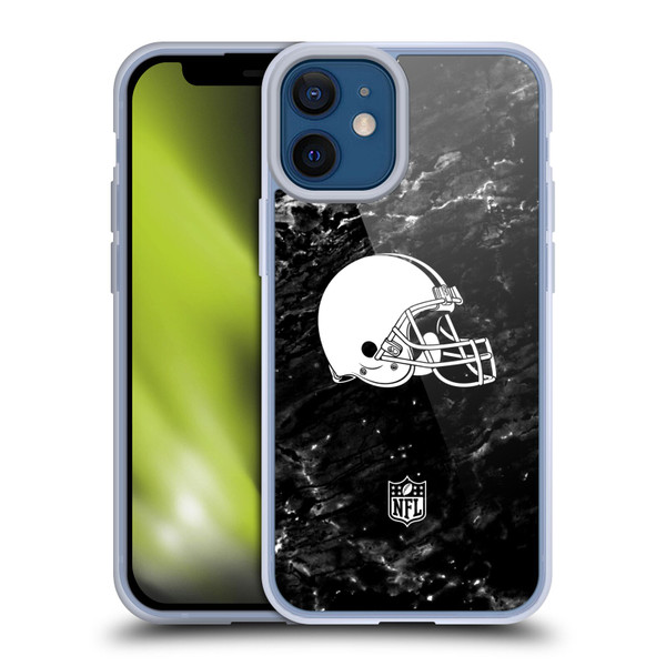 NFL Cleveland Browns Artwork Marble Soft Gel Case for Apple iPhone 12 Mini