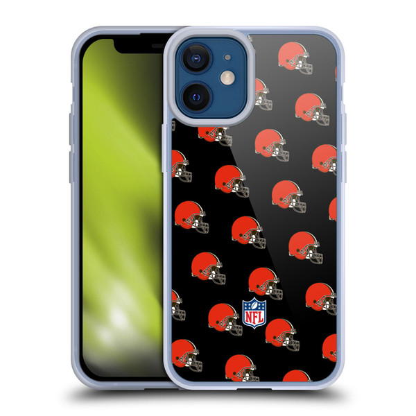 NFL Cleveland Browns Artwork Patterns Soft Gel Case for Apple iPhone 12 Mini