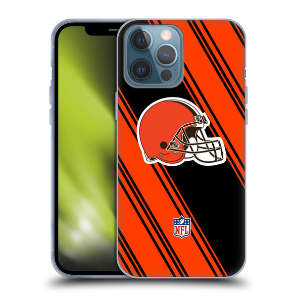 NFL Cleveland Browns Artwork Stripes Soft Gel Case for Apple iPhone 13 Pro Max