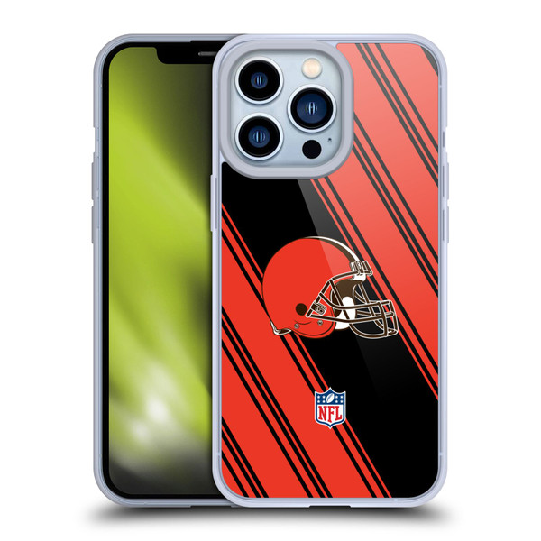 NFL Cleveland Browns Artwork Stripes Soft Gel Case for Apple iPhone 13 Pro