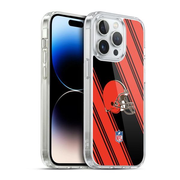 NFL Cleveland Browns Artwork Stripes Soft Gel Case for Apple iPhone 13 Pro & MagSafe