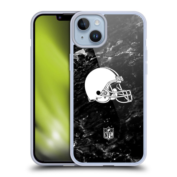 NFL Cleveland Browns Artwork Marble Soft Gel Case for Apple iPhone 14 Plus