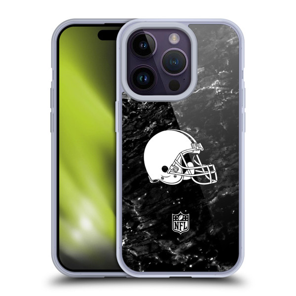 NFL Cleveland Browns Artwork Marble Soft Gel Case for Apple iPhone 14 Pro