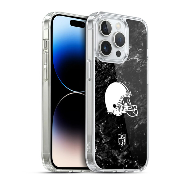 NFL Cleveland Browns Artwork Marble Soft Gel Case for Apple iPhone 14 Pro & MagSafe