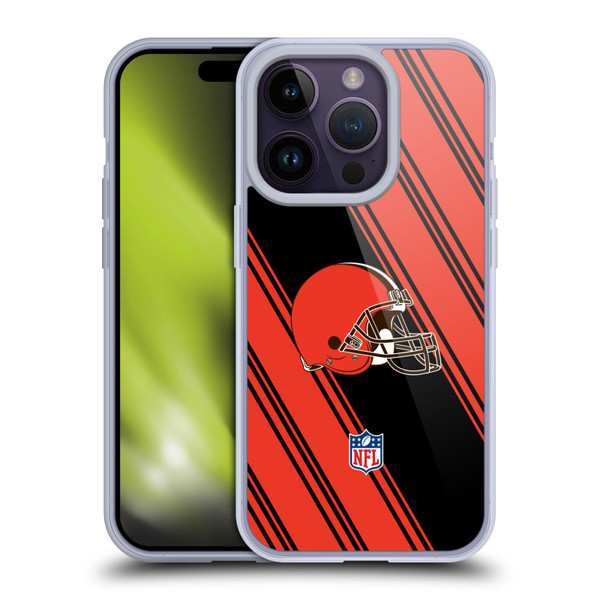NFL Cleveland Browns Artwork Stripes Soft Gel Case for Apple iPhone 14 Pro