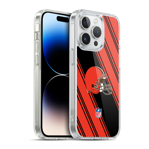 NFL Cleveland Browns Artwork Stripes Soft Gel Case for Apple iPhone 14 Pro & MagSafe