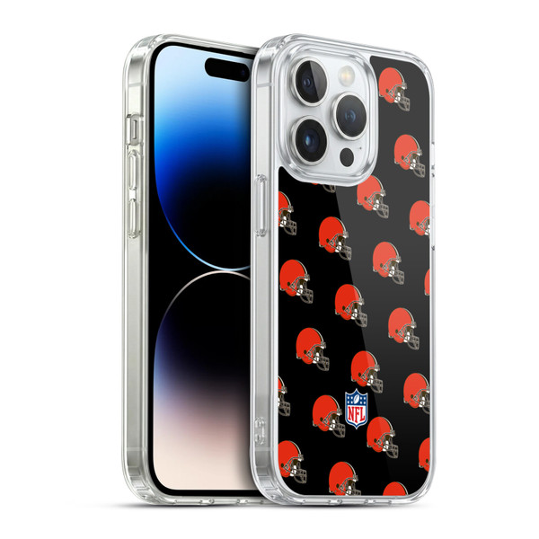 NFL Cleveland Browns Artwork Patterns Soft Gel Case for Apple iPhone 14 Pro & MagSafe