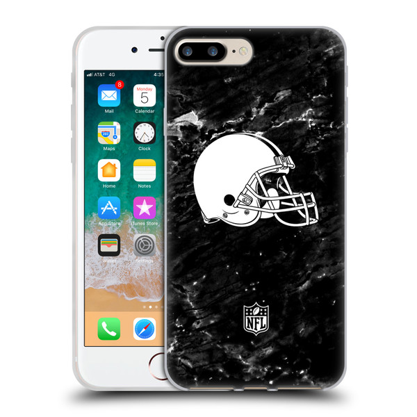 NFL Cleveland Browns Artwork Marble Soft Gel Case for Apple iPhone 7 Plus / iPhone 8 Plus