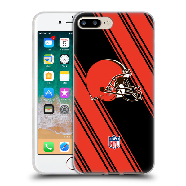 NFL Cleveland Browns Artwork Stripes Soft Gel Case for Apple iPhone 7 Plus / iPhone 8 Plus