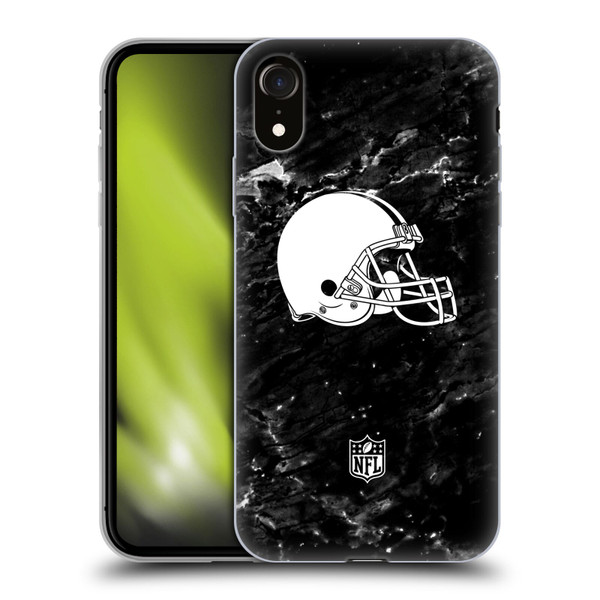 NFL Cleveland Browns Artwork Marble Soft Gel Case for Apple iPhone XR
