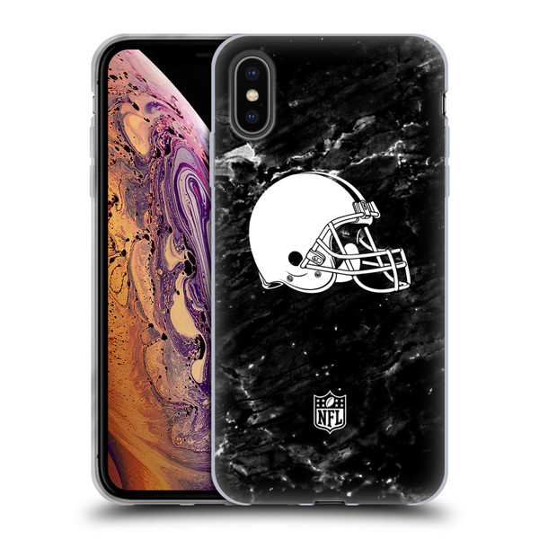 NFL Cleveland Browns Artwork Marble Soft Gel Case for Apple iPhone XS Max