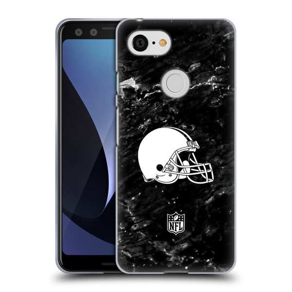 NFL Cleveland Browns Artwork Marble Soft Gel Case for Google Pixel 3