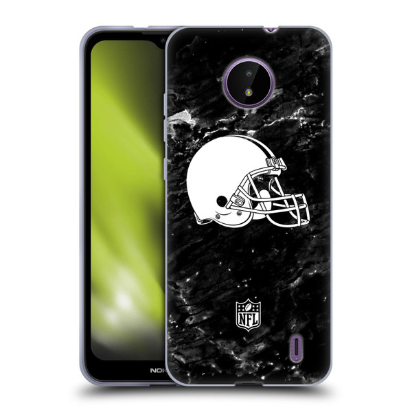 NFL Cleveland Browns Artwork Marble Soft Gel Case for Nokia C10 / C20