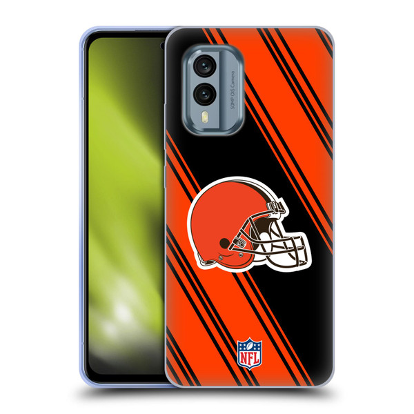 NFL Cleveland Browns Artwork Stripes Soft Gel Case for Nokia X30