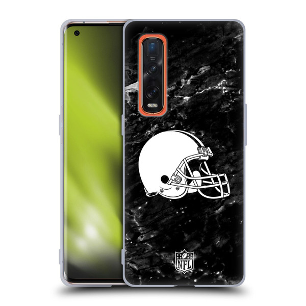 NFL Cleveland Browns Artwork Marble Soft Gel Case for OPPO Find X2 Pro 5G