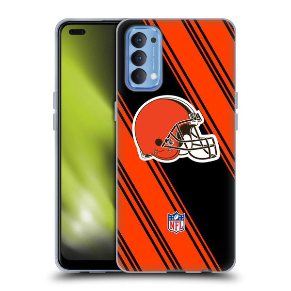 NFL Cleveland Browns Artwork Stripes Soft Gel Case for OPPO Reno 4 5G