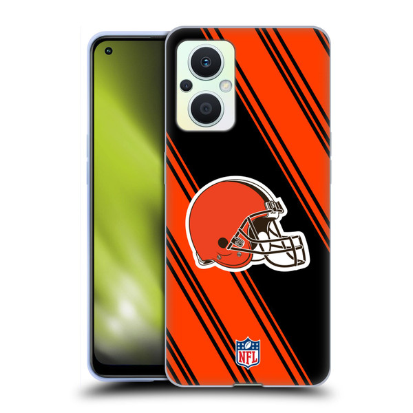 NFL Cleveland Browns Artwork Stripes Soft Gel Case for OPPO Reno8 Lite