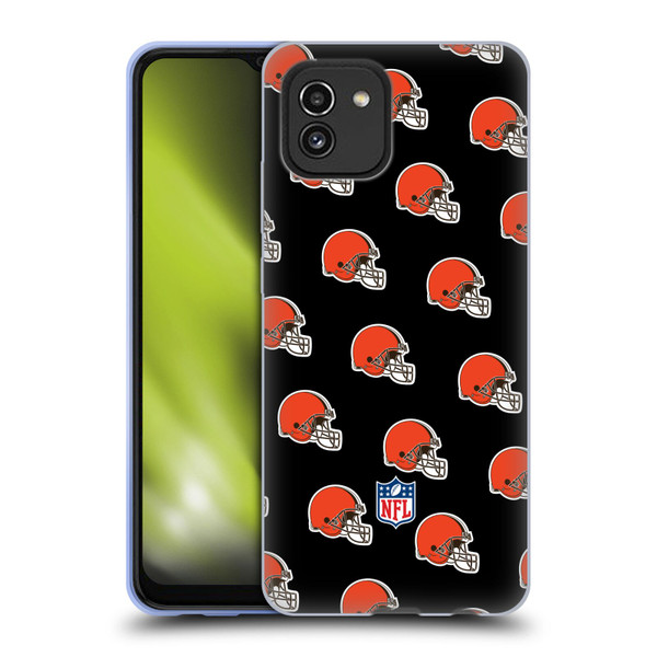 NFL Cleveland Browns Artwork Patterns Soft Gel Case for Samsung Galaxy A03 (2021)