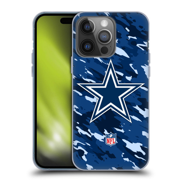 NFL Dallas Cowboys Logo Camou Soft Gel Case for Apple iPhone 14 Pro