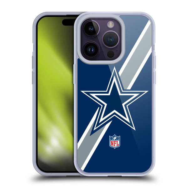 NFL Dallas Cowboys Logo Stripes Soft Gel Case for Apple iPhone 14 Pro