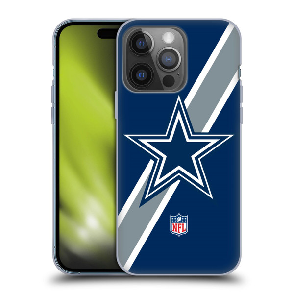 NFL Dallas Cowboys Logo Stripes Soft Gel Case for Apple iPhone 14 Pro