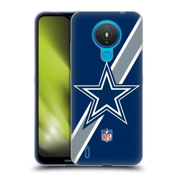 NFL Dallas Cowboys Logo Stripes Soft Gel Case for Nokia 1.4