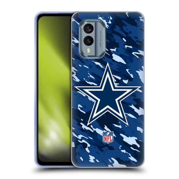 NFL Dallas Cowboys Logo Camou Soft Gel Case for Nokia X30