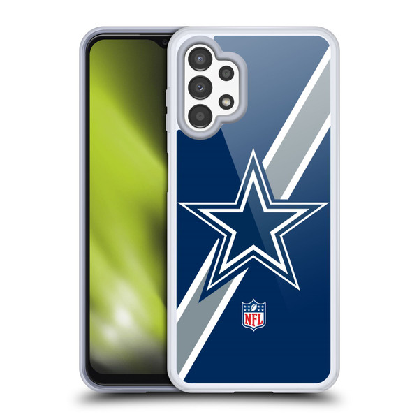 NFL Dallas Cowboys Logo Stripes Soft Gel Case for Samsung Galaxy A13 (2022)
