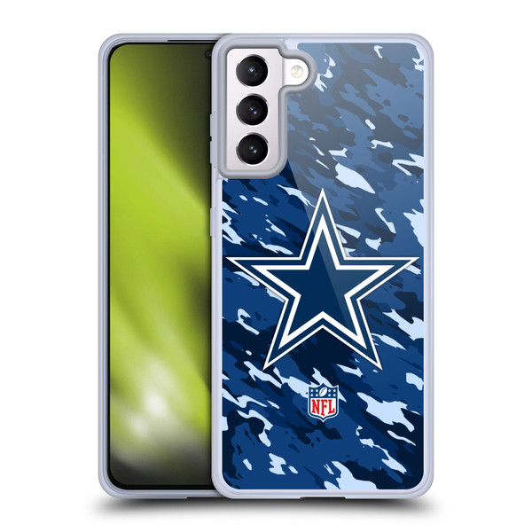 NFL Dallas Cowboys Logo Camou Soft Gel Case for Samsung Galaxy S21+ 5G