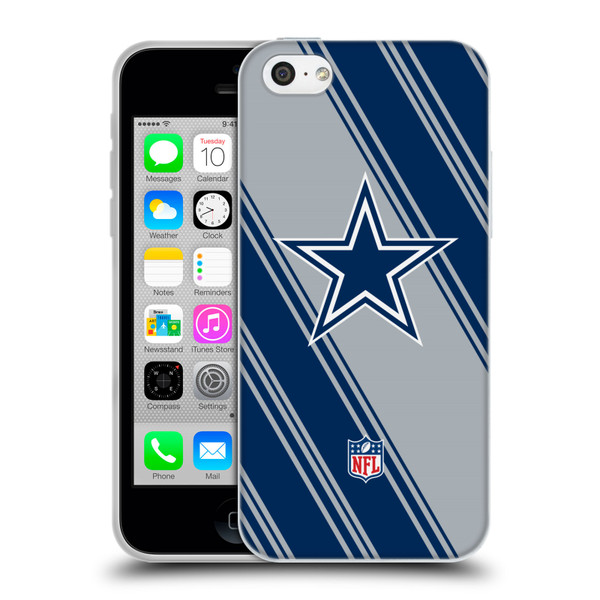 NFL Dallas Cowboys Artwork Stripes Soft Gel Case for Apple iPhone 5c