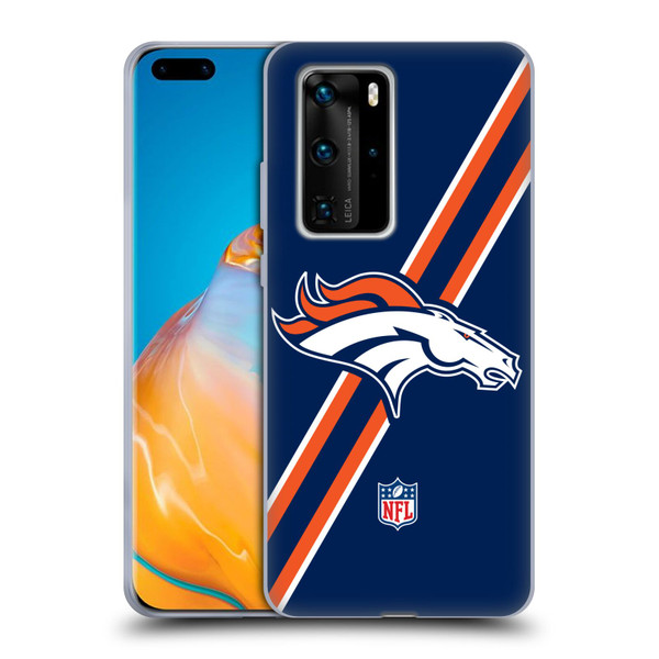 NFL Denver Broncos Logo Stripes Soft Gel Case for Huawei P40 Pro / P40 Pro Plus 5G