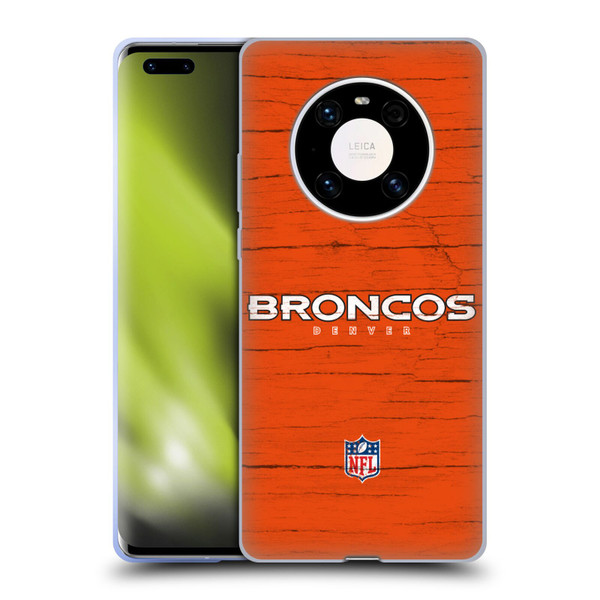 NFL Denver Broncos Logo Distressed Look Soft Gel Case for Huawei Mate 40 Pro 5G