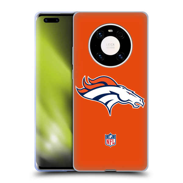 NFL Denver Broncos Logo Plain Soft Gel Case for Huawei Mate 40 Pro 5G