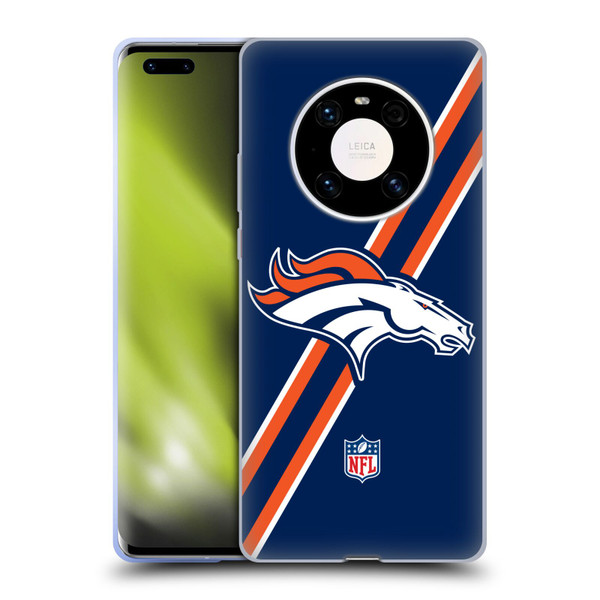 NFL Denver Broncos Logo Stripes Soft Gel Case for Huawei Mate 40 Pro 5G