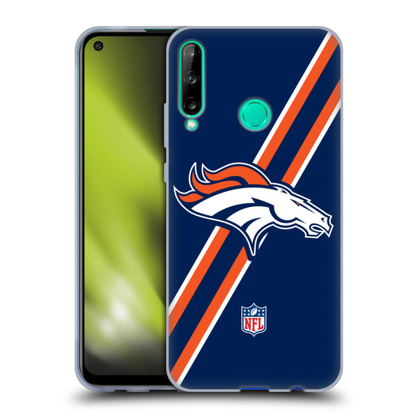 NFL Denver Broncos Logo Stripes Soft Gel Case for Huawei P40 lite E
