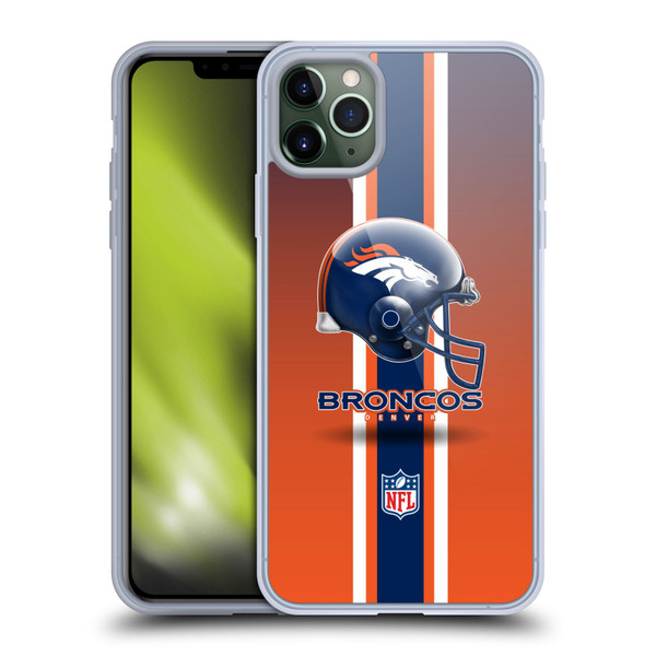 NFL Denver Broncos Logo Helmet Soft Gel Case for Apple iPhone 11 Pro Max